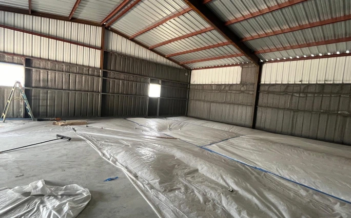 Commercial spray foam application.