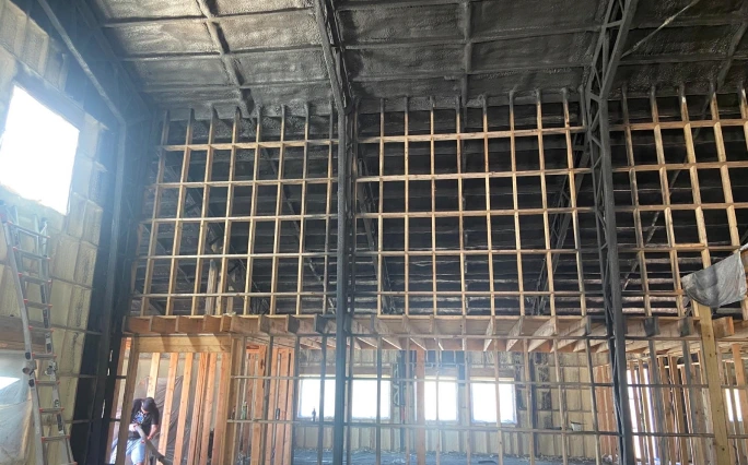 Commercial spray foam application.