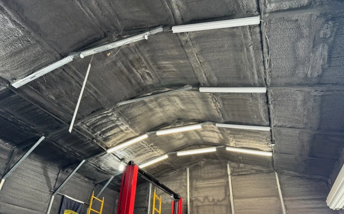 Commercial spray foam application.